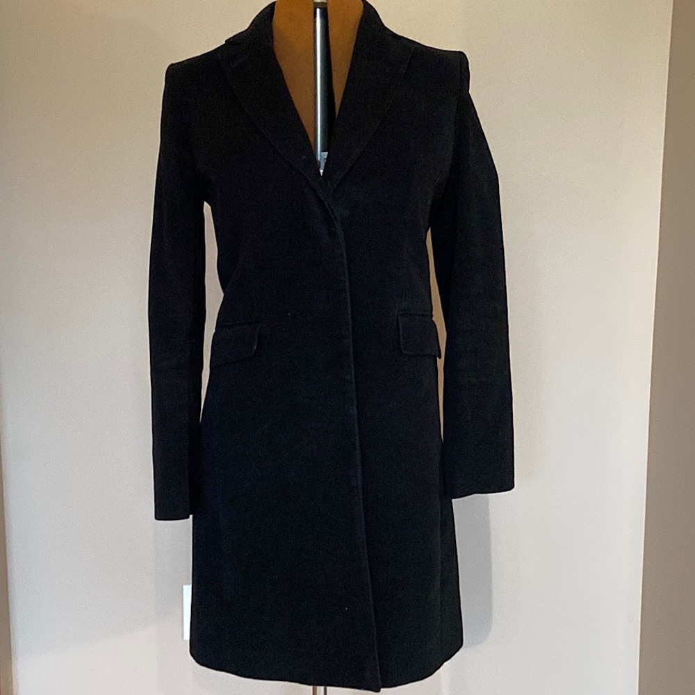 Banana Republic Black tailored velvet mid length jacket/coat
